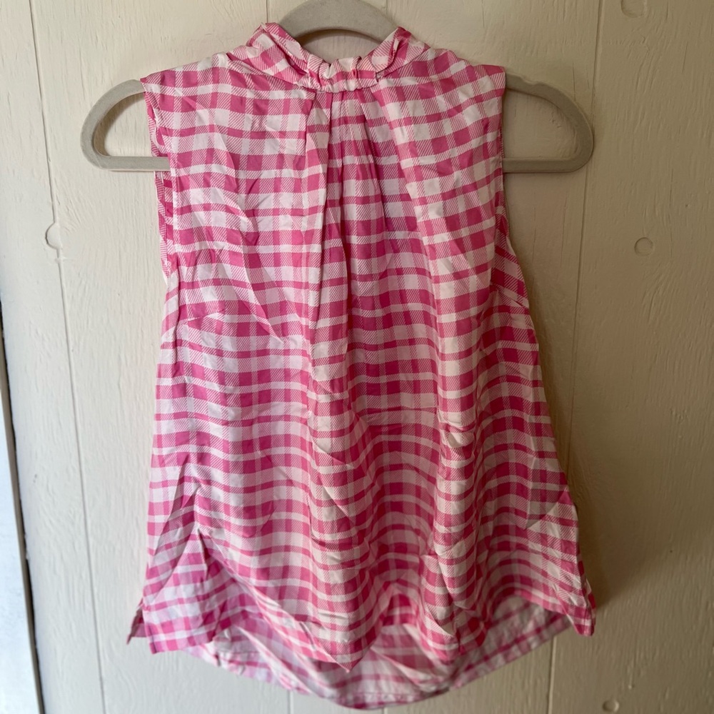J. Crew Pink and White Plaid Top